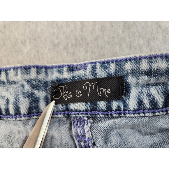 This is mine skinny Acid Washed denim 80s 90s jeans SZ 9 Inseam 32.5" waist 32" - Picture 7 of 11